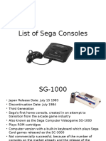 List of Sega Consoles by Xavier Watson