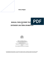 Alegria, Alonso - Manual para Escribir Teatro y Entender Una Obra Dramática