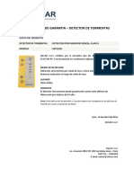 Certificado Garantía - Detector SKYSCAN Siecar 19.04.16