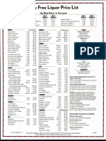 Duty Free Liquor Price List 