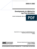 Developments of A Method For Lap Time Simulation