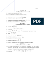 XI Maths - First Terminal Exam