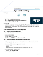 6.4.1.3 Packet Tracer - Configure Initial Router Settings