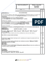 Devoir de Synthèse N°1 - Sciences Physiques - 1ère AS (2015-2016) MR Sdiri Anis