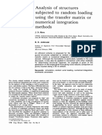 Analysis of Structures Subjected To Random Loading Using The Transfer Matrix or Numerical Integration Methods 1992