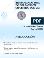 Cuidado Humanizado en El Cuidado Del Paciente Pediatrico Critico Con Ventilacion Mecanica