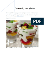 Receta de Postre Mil y Una Gelatina