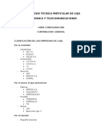 Calsificacion de Las Empresa LOJA