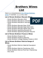 Brown Brothers Wines List