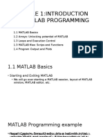 Module 1:introduction To Matlab Programming