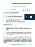 Automobile Engineering: Course Code:13ME1142 L TPC 4 0 0 3