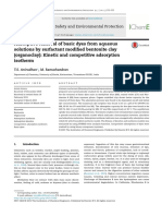 Anirudhan - Adsorptive Removal of Basic Dyes From Aqueoussolutions by Surfactant Modified Bentonite Clay (Organoclay) Kinetic and Competitive Adsorption Isotherm