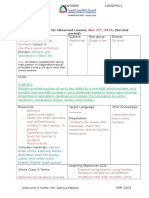 Long Lesson Plan For Observed Lesson,, (Second Period)