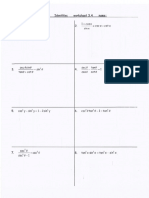 Trig Identities Worksheet With Answers 2