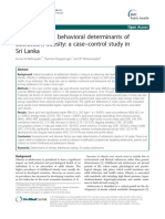 Nutritional and Behavioral Determinants of Adolescent Obesity: A Case - Control Study in Sri Lanka