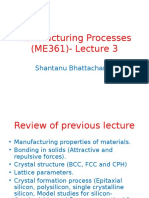 Manufacturing Processes (ME361) Lecture 3 and 4