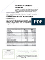 Estado de Resultados o Estado de Pérdidas y Ganancias