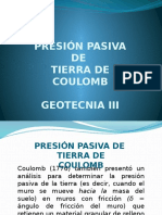 Presión Pasiva de Tierra de Coulomb