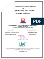 A Project Study On Banking at HDFC Bank LTD