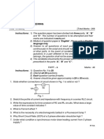 Electrical Engineering: Instructions: 1) The Question Paper Has Been Divided Into Three Parts, "A", "B"