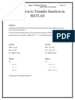 Introduction To Transfer Function in MATLAB