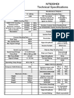 Navitron Systems LTD - NT920HDI Technical Specifications