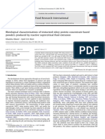 Rheological Characterizations of Texturized Whey Protein Concentrate Based Powders Produced by Reactive Super Critical Fluid Extrusion