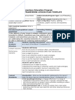 Elementary Education Program Danielson Framework Lesson Plan Template