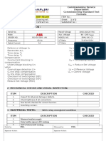 Commissioning Service Department Commissioning Standard Test Formats Description: SPAU 341 C3 AVR RELAY