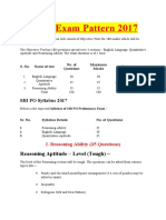 SBI PO Exam Pattern 2017: Reasoning Aptitude - Level (Tough)