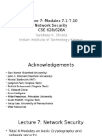 Lecture 7: Modules 7.1-7.10 Network Security CSE 628/628A: Sandeep K. Shukla Indian Institute of Technology Kanpur