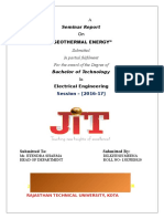 Seminar Report: A On "Geothermal Energy"