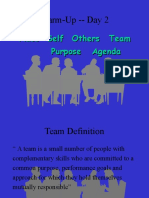 Warm-Up - Day 2: Place Self Others Team Purpose Agenda