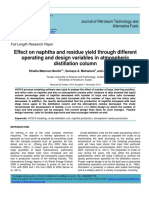 Effect On Naphtha and Residue Yield Through Different Operating and Design Variables in Atmospheric Distillation Column