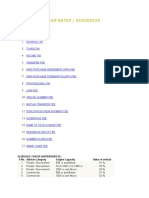 Tax Rates / Schedules: List of Fee Schdules