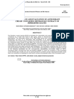 2016 - Ravindran Formulation and Evaluation of Antioxidant Cream Containing Methanolic Extract of Pipet Betel Leaves