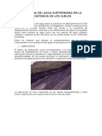 Influencia Del Agua Subterranea en La Resistencia de Los Suelos