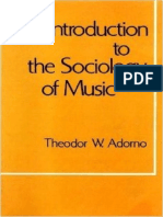 Theodor W Adorno Introduction To The Sociology of Music 1976