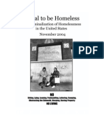 Illegal To Be Homeless: Criminalization of Homelessness in The United States - November, 2004