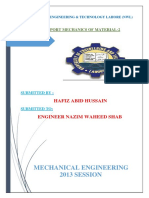 Mechanics of Material Lab Report