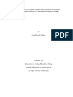 The Speech Act of Complaint in English and in Russian and Its Emergence in The Pragmatic Competence of Adult American Learners of Russian