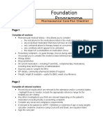 Foundation Programme: Pharmaceutical Care Plan Checklist