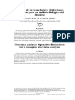 Analisis de La Enunciacion Distinciones Operativas para Un Analisis Dialogico Del Discurso Larrain y Medina