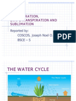 Transpiration, Evapotranspiration and Sublimation