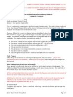 Donation of Blood Sample For Laboratory Research Consent To Participate