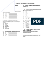 Atividade Decimal Fração e Porcentagem