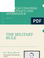 American Colonial Rule: Policy and Governance