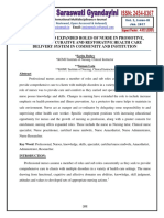 Extended and Expanded Roles of Nurse in Promotive, Preventive, Curative and Restorative Health Care Delivery System in Community and Institution