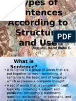 Types of Sentences According To