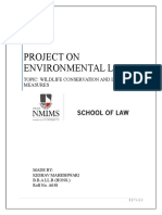 Project On Environmental Law: Topic: Wildlife Conservation and Legal Measures